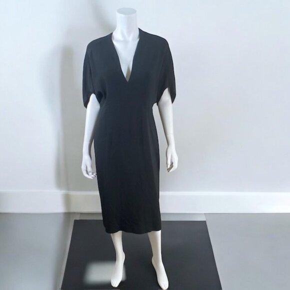 NWT Zara X Narciso Rodriguez Midi Dress Deep V-Neck Black, size Large - Picture 5 of 16